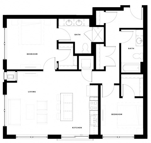 Westley on Broadway B2 Floor Plan